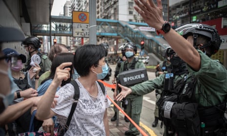 Hong Kong residents protest against China’s new national security law