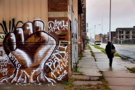 Many neighborhoods in Detroit remain distressed since the collapse of the motor industry.