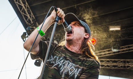 Riley Gale performing with Power Trip in Poland, 2019.