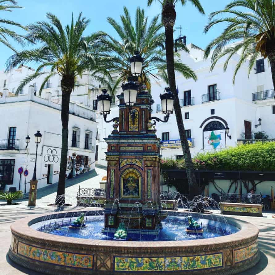 The fountain in the main square of Vejer just outside Hotel Caliphate.