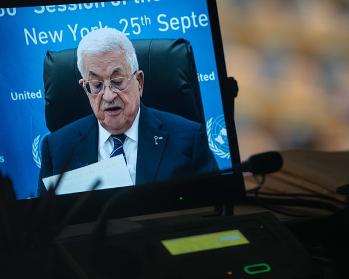 Israel carrying out crime against humanity in Gaza, Palestinian president Mahmoud Abbas tells UN – Middle East crisis live