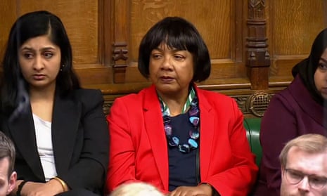 Diane Abbott looks on during PMQs.