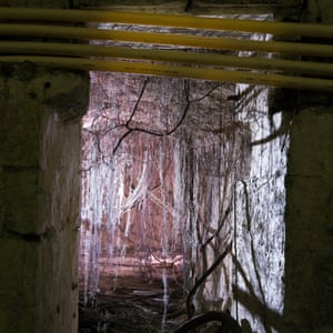 Fibre Optic Cables stretching over a second world war bunker.