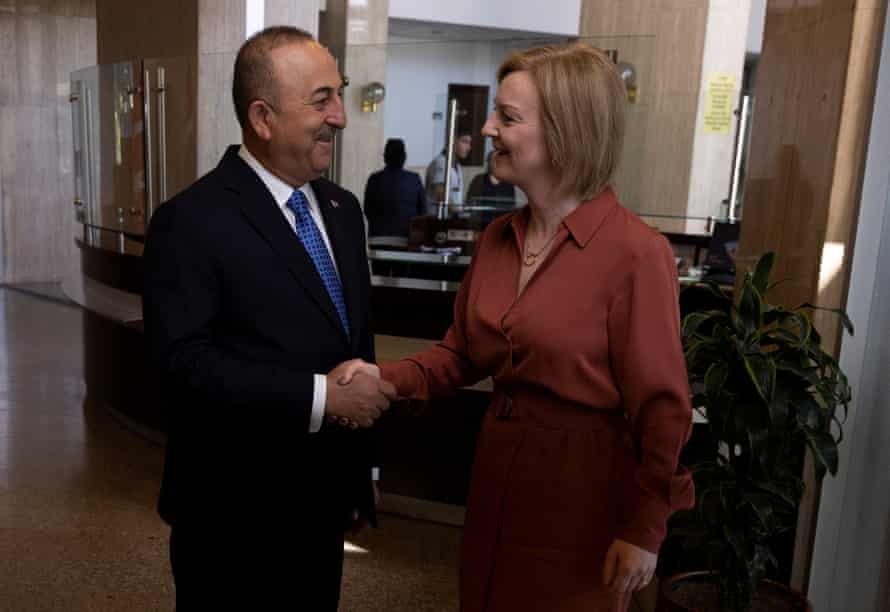 Turkish foreign minister Mevlüt Çavuşoğlu meets British foreign secretary Liz Truss in Ankara.