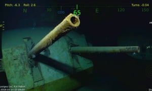 Wreckage from the USS Juneau is seen, courtesy of a Paul Allen discovery mission.