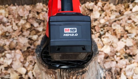 a Milwaukee M18 Fuel leaf Blower photographed outside
