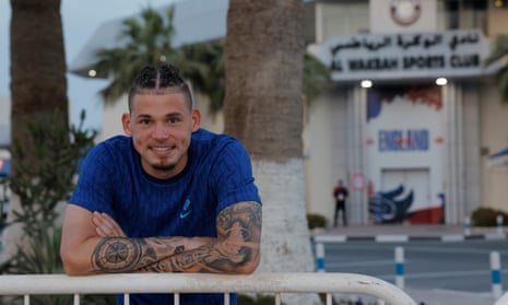 England's Kalvin Phillips (left) and James Maddison outside the Souq  Al-Wakra hotel, Qatar, following England's loss to France in their World  Cup quarter-final in Al Khor on Saturday.Picture date: Sunday December 11