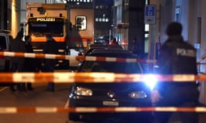 Police near the scene of the shooting in Zurich