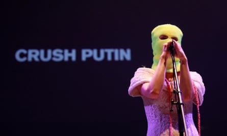 Maria Alyokhina of Pussy Riot performs at Casa da Music in Porto, Portugal in June 2022.