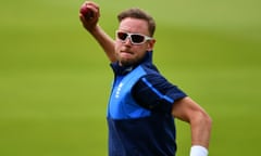 Stuart Broad, who appears fit to play under his fifth England captain after recent heel trouble, takes part in a training session before the first Test against South Africa.