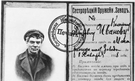 An ID card issued in the name of KP Ivanov, used by Lenin while in hiding in 1917