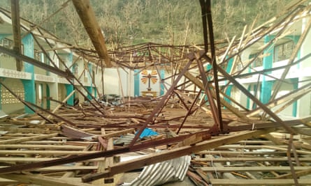 A collapsed church in Vanuatu