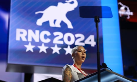 woman stands in front of sign that says RNC