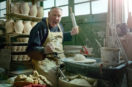 Keith Brymer Jones in his studio in Whitstable, Kent, which is housed inside an old bakery.