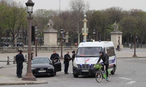 French police officers in Paris on Tuesday morning
