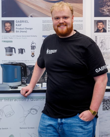 The designer Gabriel Kay at a showcase for design graduates