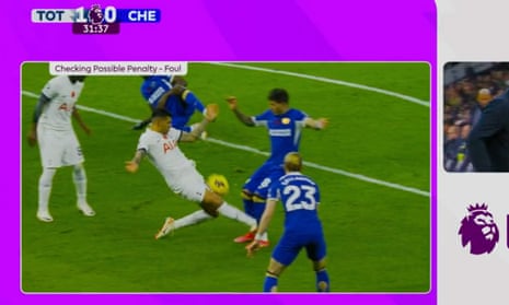 Cristian Romero’s high challenge which earned him a red card.