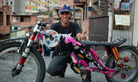 Estiven Hurtado and his modified bike.