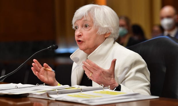 Janet Yellen said at the hearing: ‘I do expect inflation to remain high, although I very much hope that it will be coming down now.’