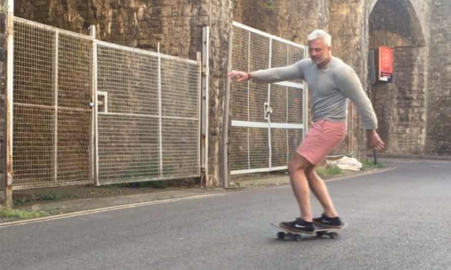 Jon Holden skateboarding in Bath.