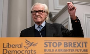 Michael Heseltine speaks at a Liberal Democrat Party press conference on November 27