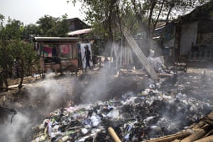 Rubbish from the Dayeuhkolot slum, some of it toxic, is regularly burned in the village.