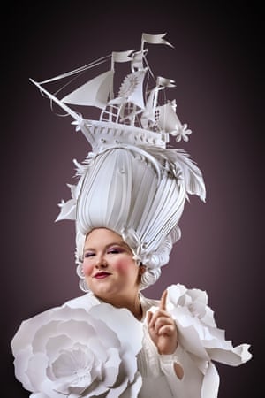 Paper hat fashion creation by Ukranian artist Asya Kozina.