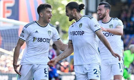 Pascal Struijk celebrates with teammates.