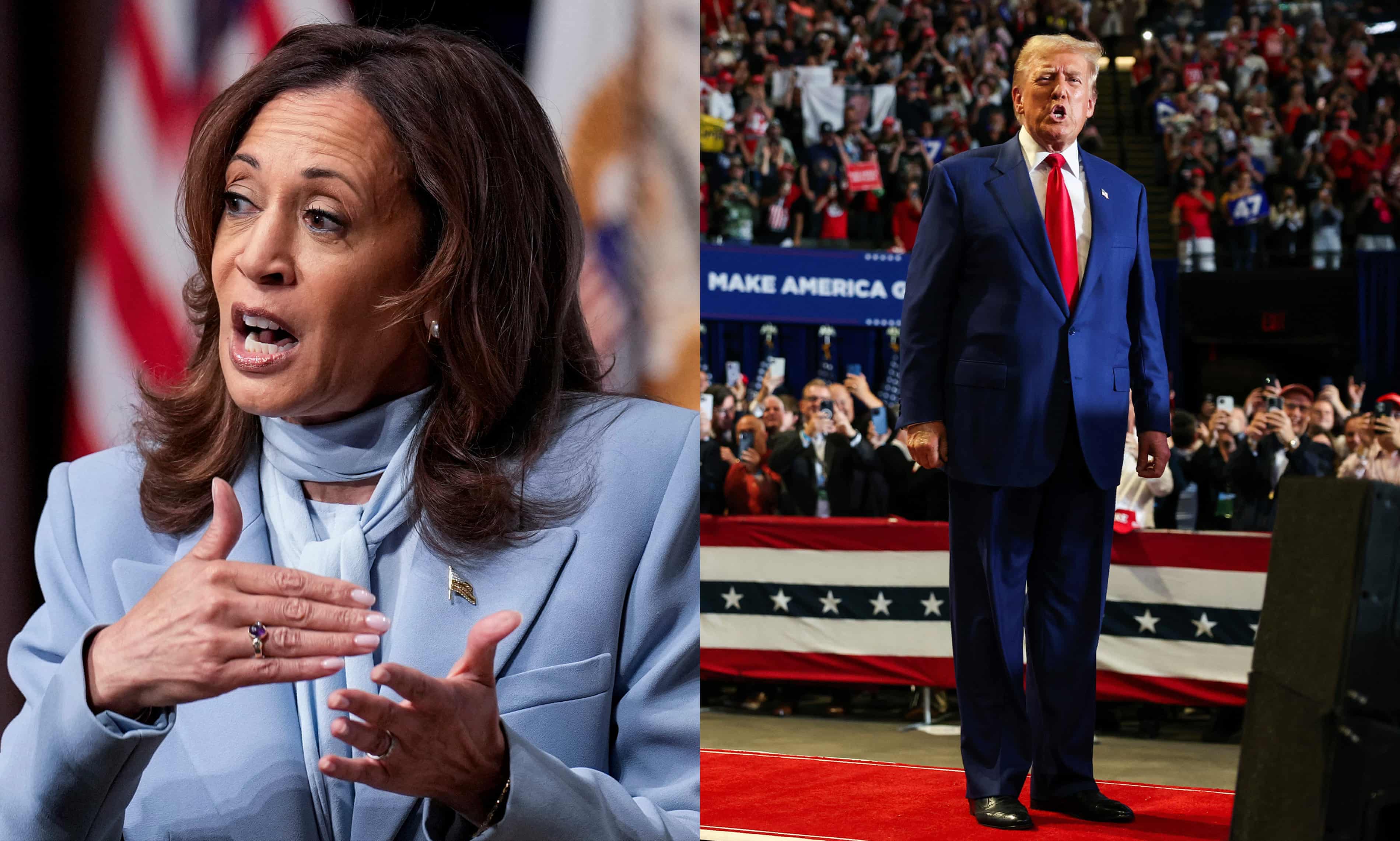 Harris ups lead over Trump, although presidential race still on knife edge (theguardian.com)