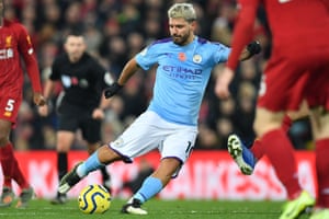 Aguero has a shot, but it’s tame.