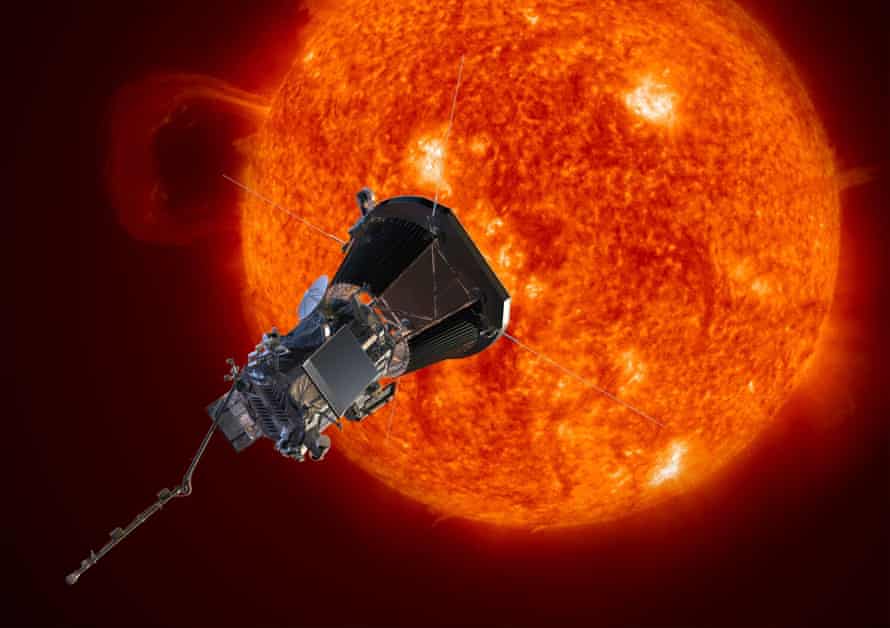 An artist’s impression of the Parker Solar Probe spacecraft approaching the sun.