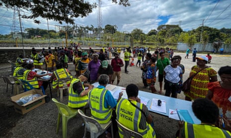A polling station for the Paua New Guines elections at Gordons international school in Madang, Port Moresby. 
