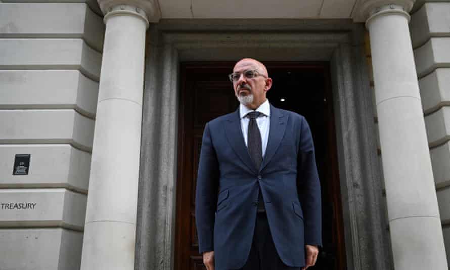 Britain’s newly appointed Chancellor of the Exchequer Nadhim Zahawi arrives at the HM Treasury to start his new job, in central London on July 6, 2022.