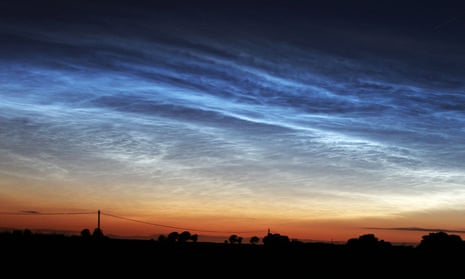 Noctilucent clouds over Northamptonshire in June 2009.