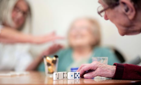 Residents enjoy an activities session at a care home