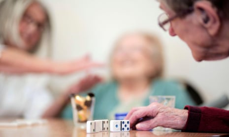 Residents enjoy an activities session at a care home