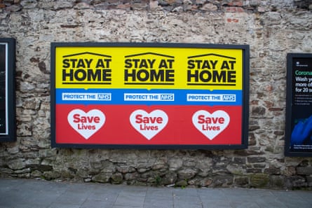 Advertising telling the public to stay home