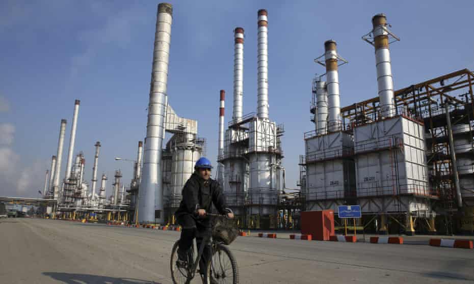 An oil refinery near Tehran. New supplies from iran are likely to push down the price of oil. 