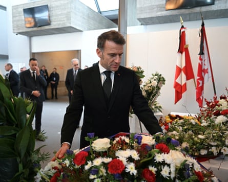 Macron lays a wreath