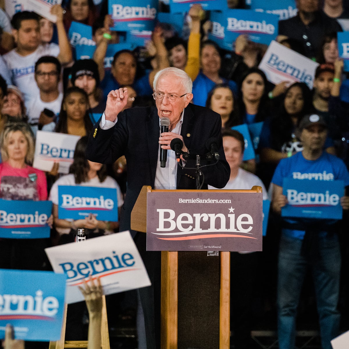 Bernie Sanders Disgusted After Man Unfurls Nazi Flag At Arizona Rally Us News The Guardian