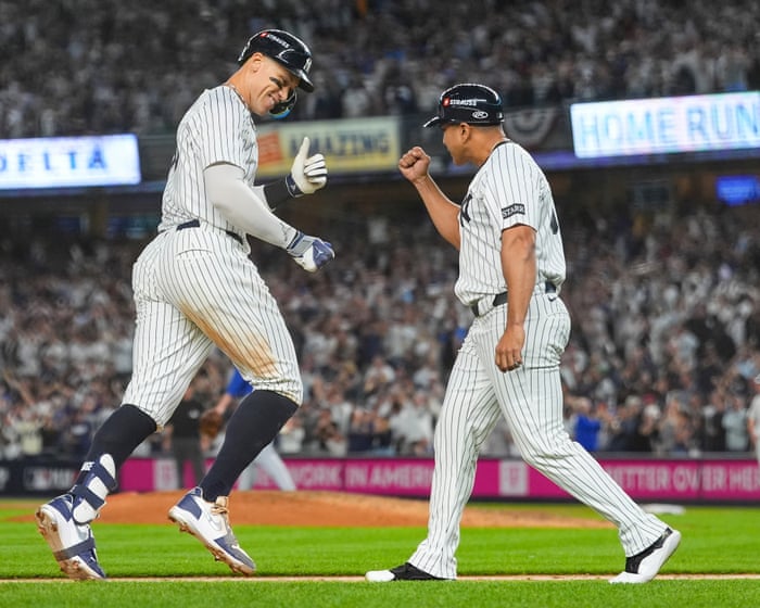 Judge’s homer helps rally Yankees from five runs down to stave off playoff elimination