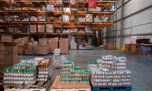 Capital Area Food Bank in Washington DC. The coronavirus pandemic is putting a strain on US food banks.