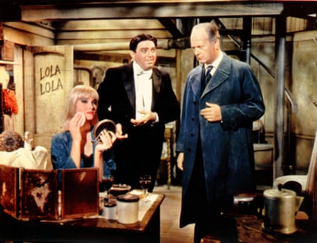 May Britt (L) with Curd Jürgens and Theodore Bikel in The Blue Angel.