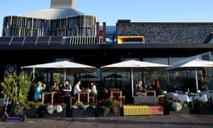 People enjoy socialising with a drink outside at the bars in Auckland’s Wynard Quarter on 21 May 2020 in Auckland, New Zealand.