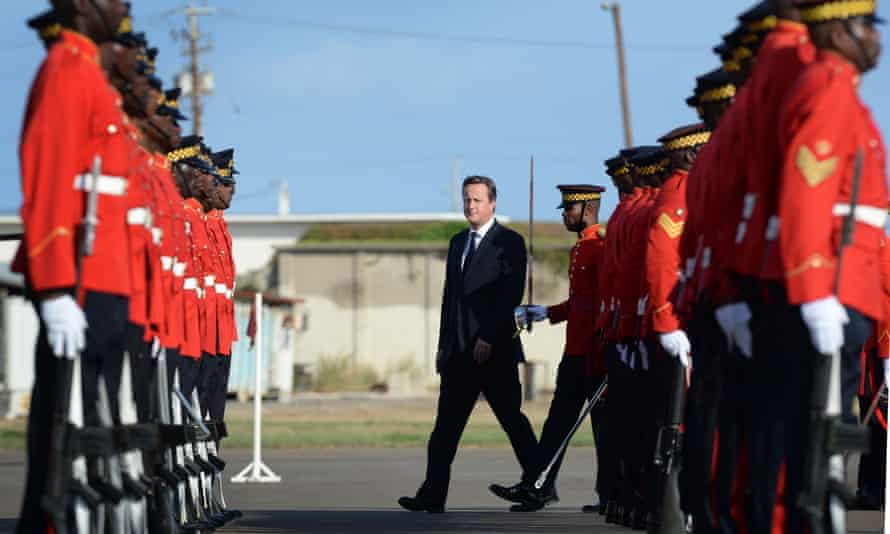 British prime minister David Cameron on a visit to Kingston, Jamaica