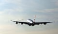 British Airways A380 takes off 