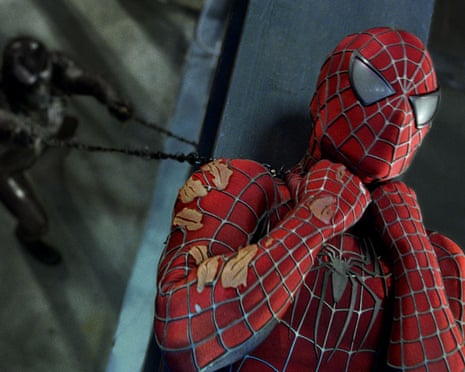 Venom and Spider-Man face off in Spider-Man 3.
