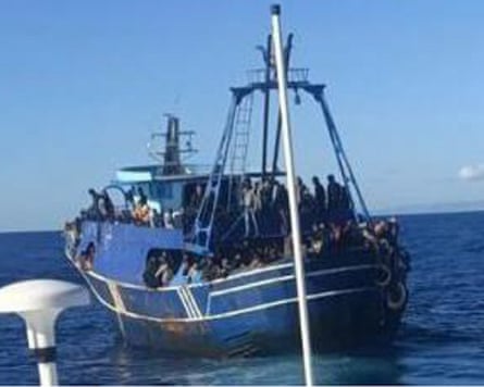 A boat used by Ebid for a crossing in November 2022
