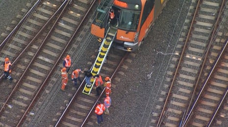 People were escorted from a stranded train in May