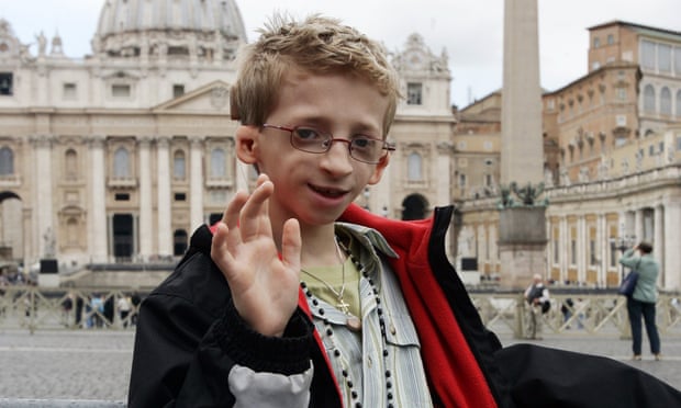 Jéremy Gabriel, shown here in 2006, wears a rosary he received from Pope Benedict XVI after performing at the Vatican.